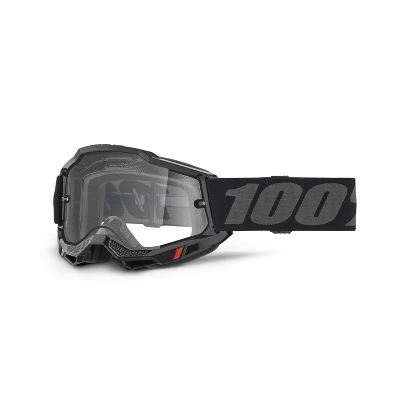 100% Accuri 2 Enduro Moto Goggles Black / Clear Lens