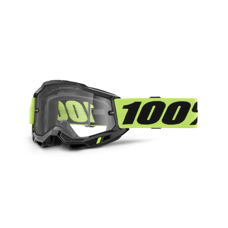 100% Accuri 2 Enduro Moto Goggles Neon Yellow / Clear Lens