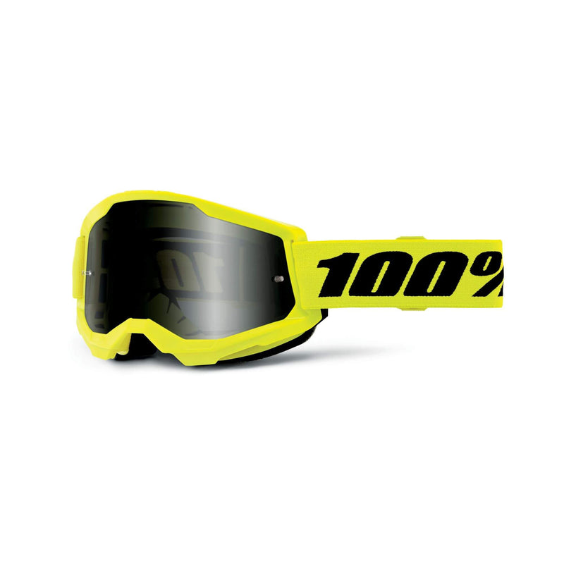 100% Strata 2 Sand Goggles Neon Yellow / Smoke Lens