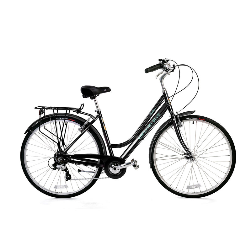 The Light Blue Urban Chesterton 7SPD Step-Thru Bike Black