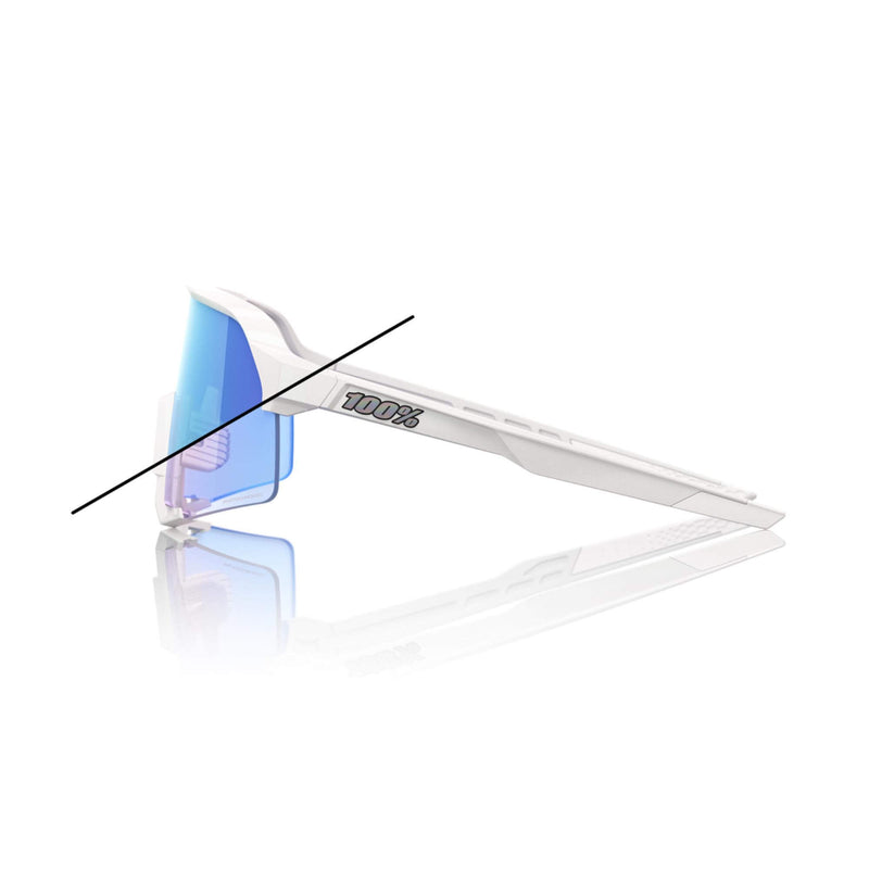 100% S3 Bastille LE Glasses - Pearl White Glitter/Blue Mirror Photochromic Lens