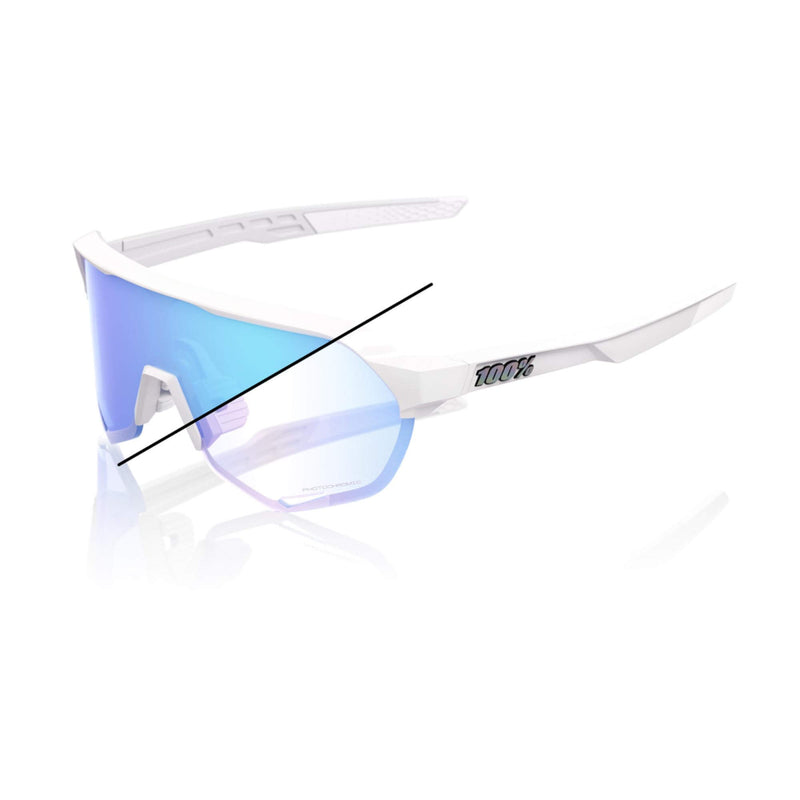 100% S2 Bastille LE Glasses - Pearl White Glitter/Blue Mirror Photochromic Lens