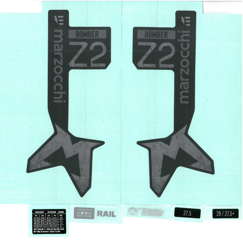 Marzocchi Fork Bomber Z2 E-Tuned Standard / Clear Decal Kit Neutral Matt Black