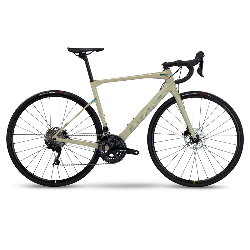 BMC 2022 Roadmachine Six 105 Bike Metallic Sand & Dark Green