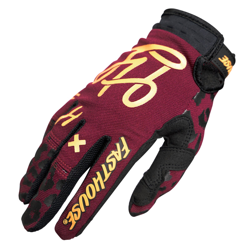 Fasthouse Speed Style Golden Ladies Gloves Maroon