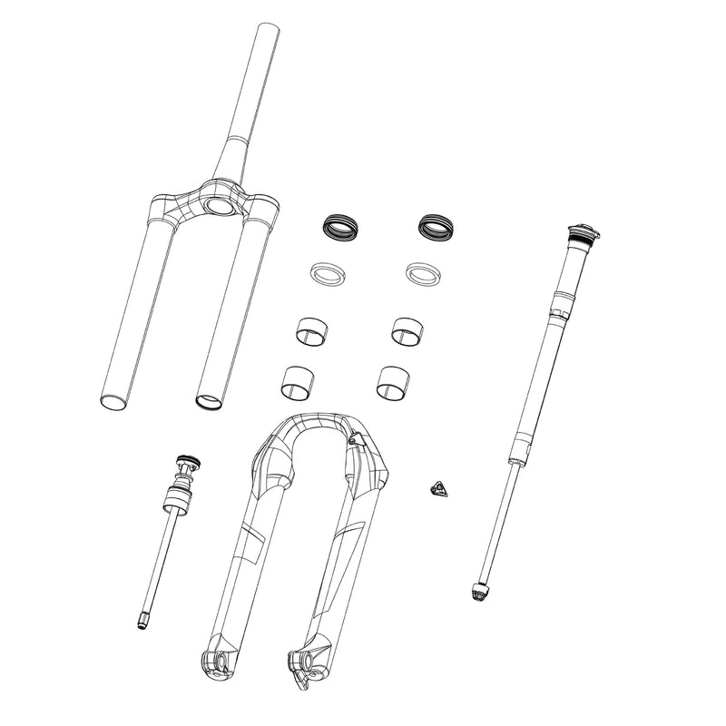 SRAM Rockshox Spare Front Suspension Chassis Upper Carbon Fiber Upper RS1 Solo Air 27 Charger 2 Taper Rs1 Rlc A1  / Rl A1 2018+ Diffusion Black