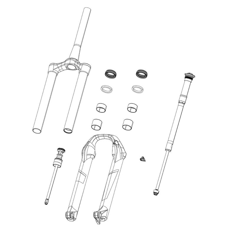 Sram Rockshox Fork Spring Debonair+ Shaft Includes Air Shaft / Bottom Stud / And Bumpers 27/29 / Buttercup And Non-Buttercup Compatible Zeb A1+