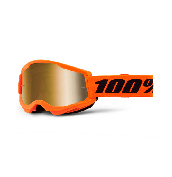 100% Strata 2 Goggles Neon Orange / Gold Mirror Lens