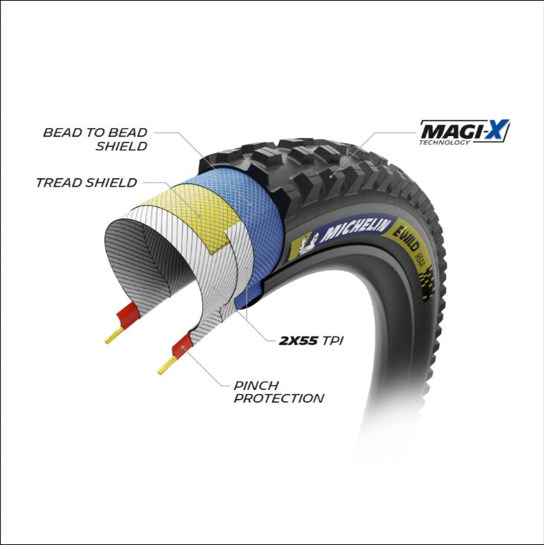 Michelin 65-584 E-Wild Racing Line Rear Tyre Black