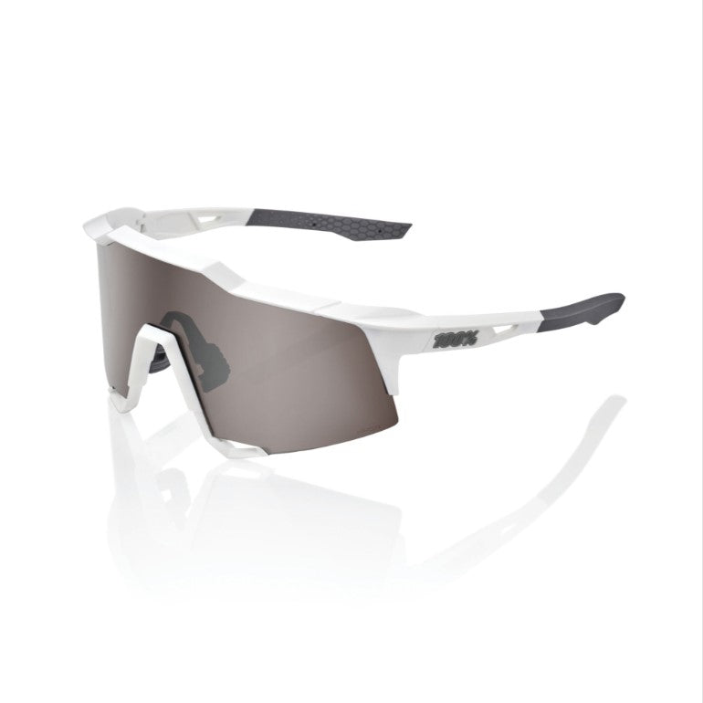 100% Speedcraft Glasses Matt White / HiPER Silver Mirror Lens