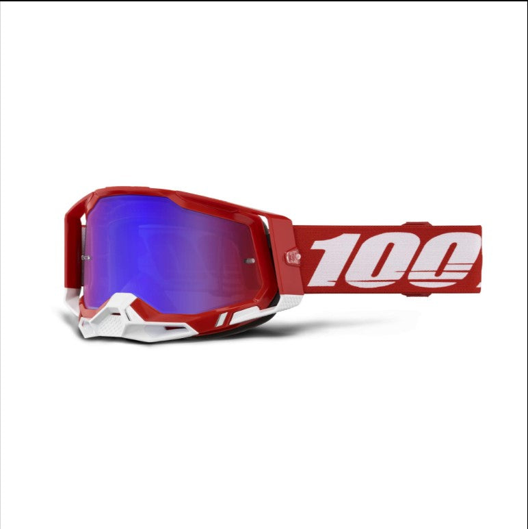 100% Racecraft 2 Goggle Red / Mirror Red / Blue Lens