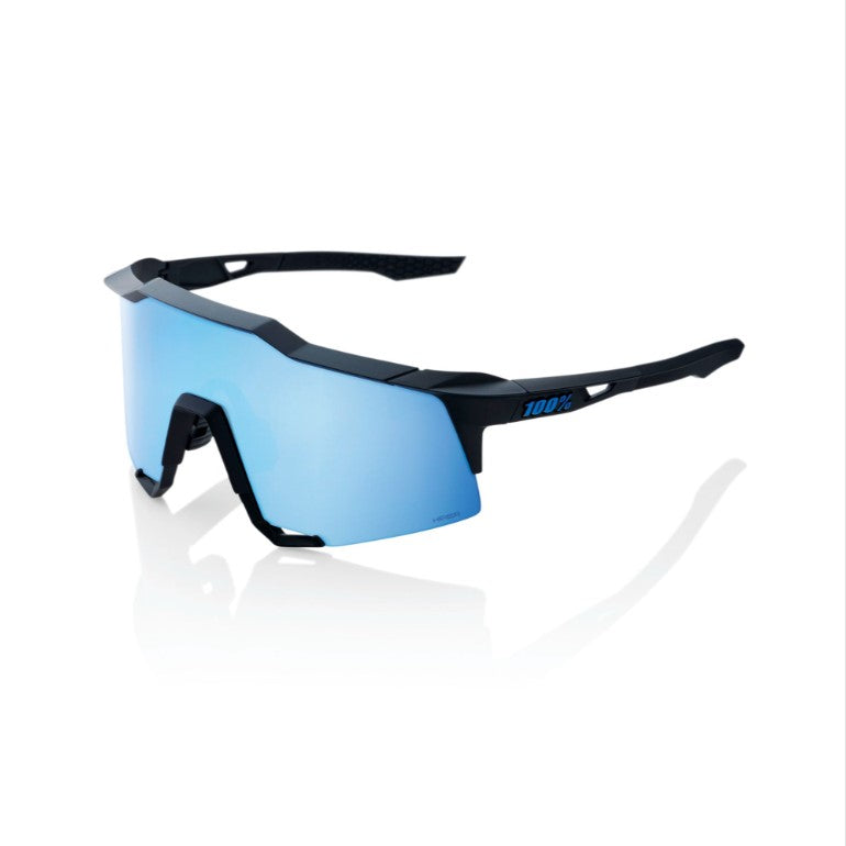 100% Speedcraft Glasses Matt Black / HiPER Blue Multilayer Mirror Lens