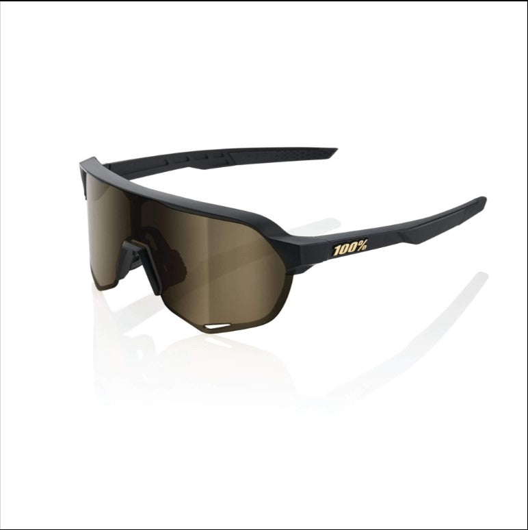 100% S2 Glasses Matt Black / Soft Gold Mirror Lens