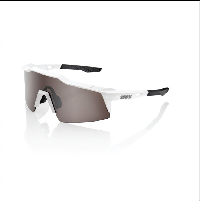 100% Speedcraft SL Glasses Matt White / HiPER Silver Mirror Lens