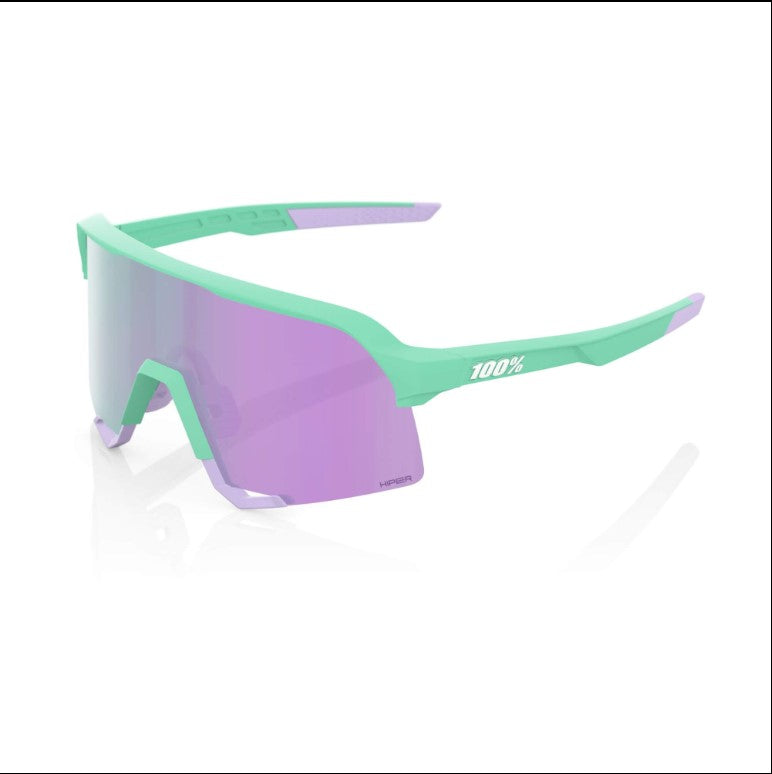 100% S3 Glasses Soft Tact Mint / HiPER Lavender Mirror Lens