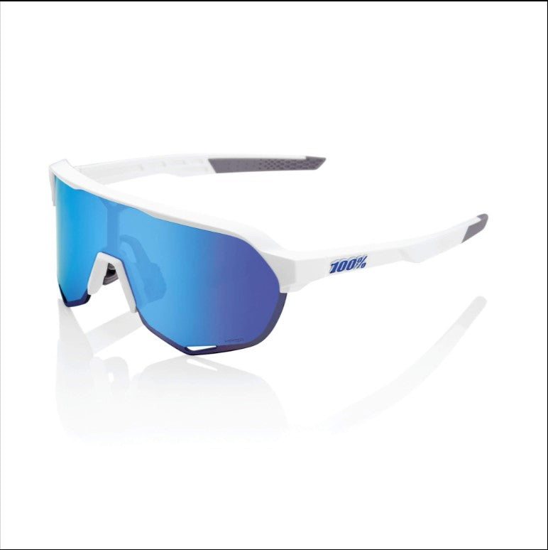 100% S2 Glasses Matt White / HiPER Blue Multilayer Mirror Lens