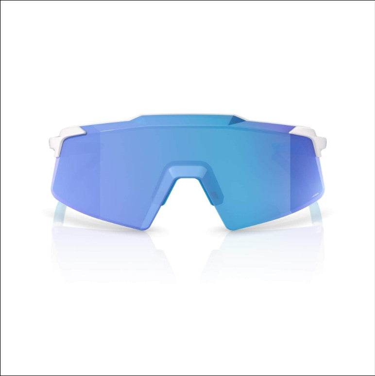 100% Aerocraft Glasses Matte White / HiPER Blue Mirror Lens