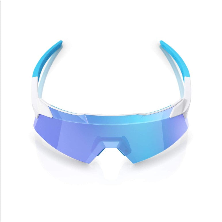 100% Aerocraft Glasses Matte White / HiPER Blue Mirror Lens