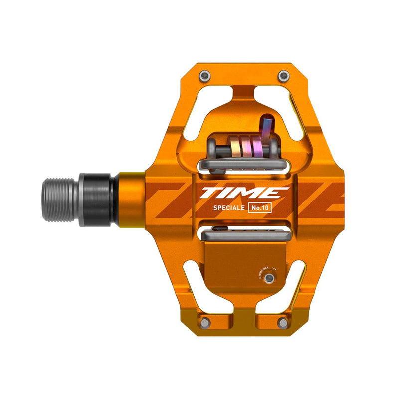 Time Sport Speciale 10 Small MTB Pedals Including Atac Standard Cleats Tangerine Aluminum