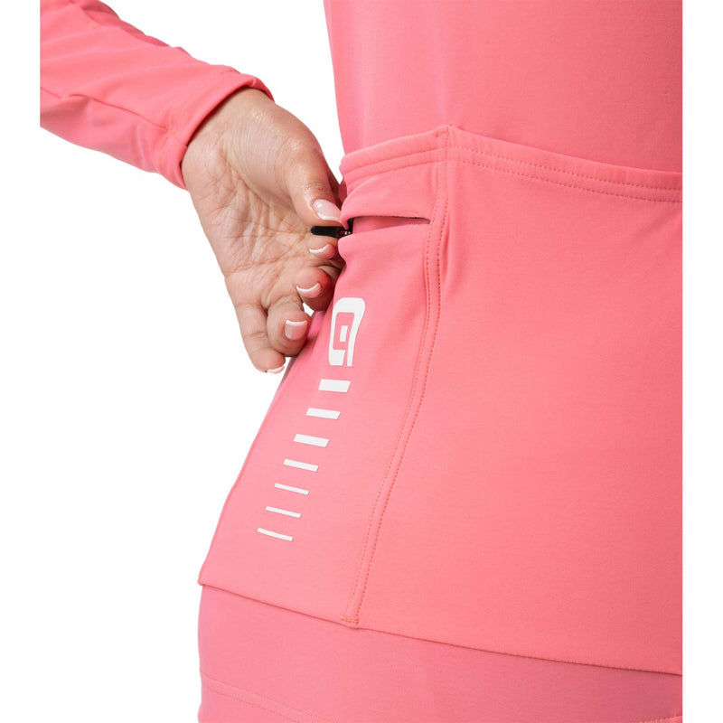 Ale Clothing Warm Race R-EV1 Ladies Long Sleeves Jersey Pink