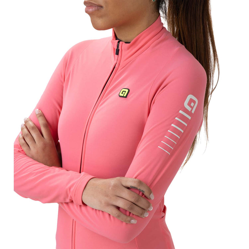 Ale Clothing Warm Race R-EV1 Ladies Long Sleeves Jersey Pink