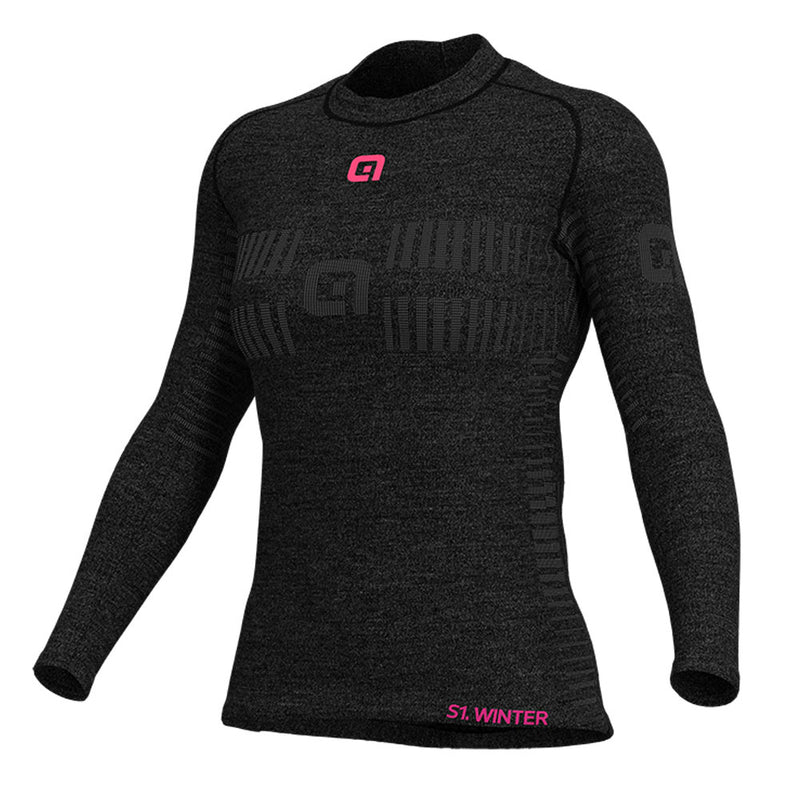 Ale Clothing Seamless Wool Ladies Baselayer Grey / Pink