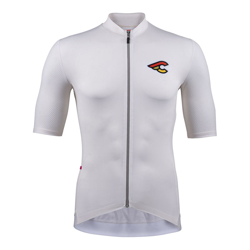 Cinelli Tempo We Bike Harder Zipped Short Sleeves Jersey White