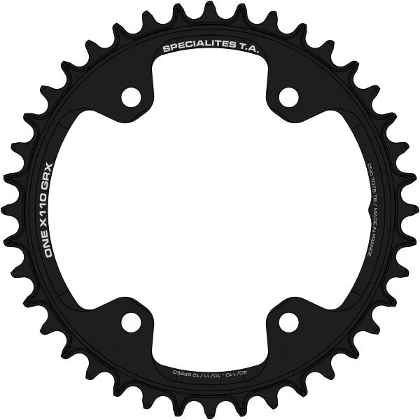 Specialites TA One 4 Arm GRX 10/11/12X 110 PCD Chainring Black