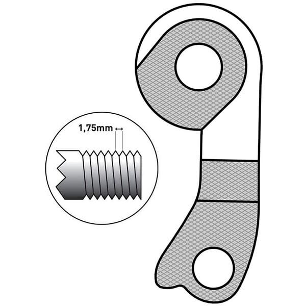 M Part GH-249 Gear Hanger Bulls / Direct Mount M12 1.75 Black Alloy