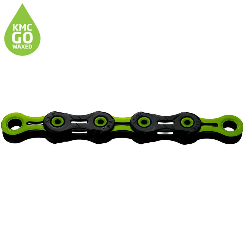 KMC X11 DLC Pre-waxed 118 Links Chain Black / Green