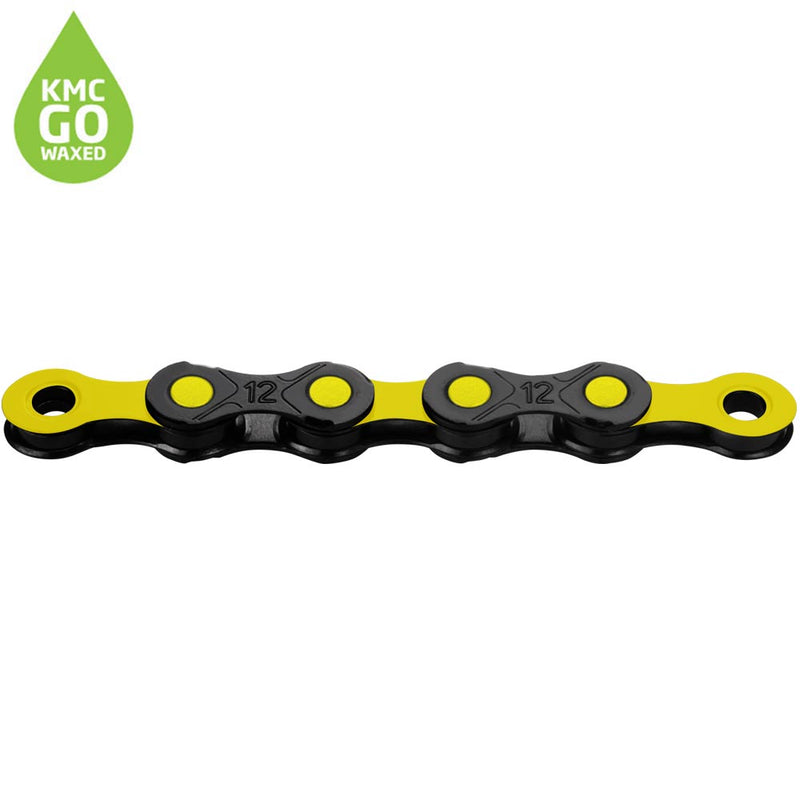 KMC X12 DLC Pre-waxed 126 Links Chain Black / Yellow