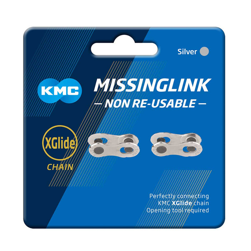 KMC MissingLink X-Glide 9 / 10 / 11 X Joining links Non Reusable Silver - 2 Pieces