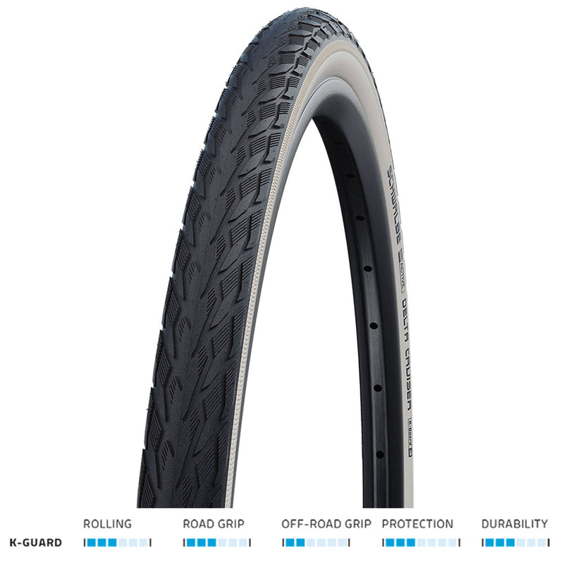 Schwalbe Delta Cruiser K-Guard Tyre Black / White