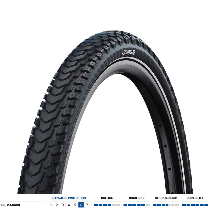 Schwalbe Marathon Mondial Pro Evo V-Guard DD Tyre Black / Reflective