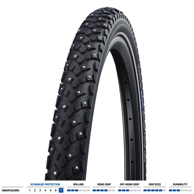 Schwalbe Marathon Winter Plus Smartguard Spiked Tyres Black