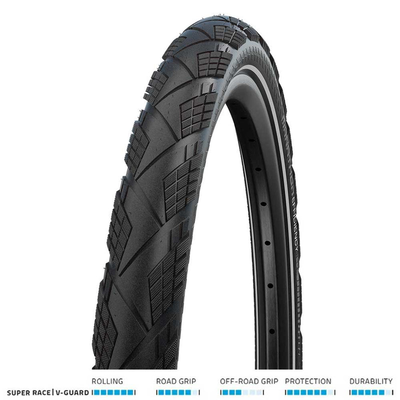 Schwalbe Marathon Efficiency Evo Super Race VG Tyre Black / Reflective