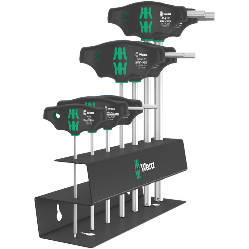 Wera Tools 454 / 7 HF Set 2 T-Handle Hex Screwdriver With Metal Rack