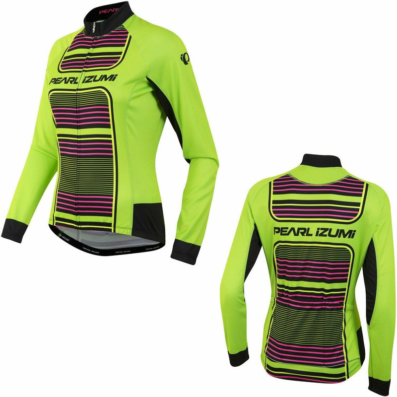 PEARL iZUMi Ladies / Women's Elite Thermal Limited Jersey Screaming Green Stripe