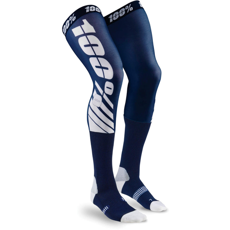 100% REV MX Knee Brace Socks Flash Navy