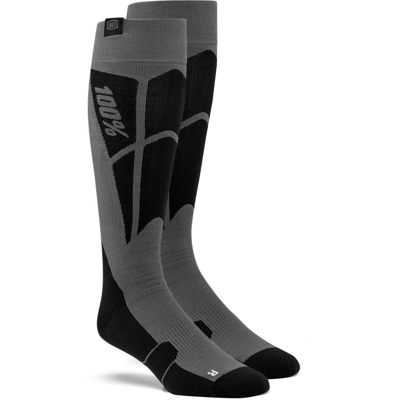 100% Hi Side Performance Moto Socks Black / Steel Grey