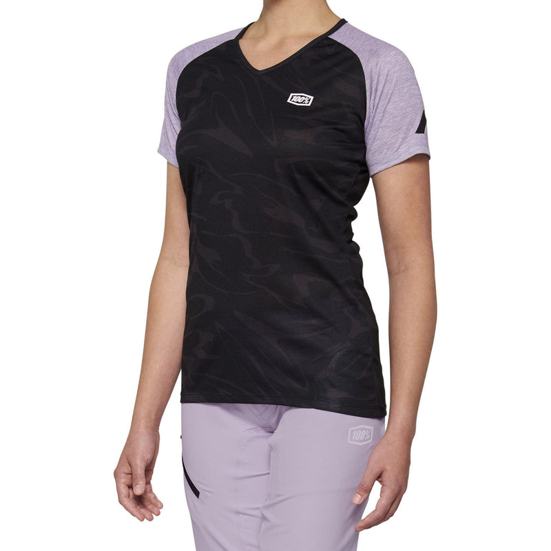 100% Airmatic Short Sleeves Ladies Jersey Black / Lavender