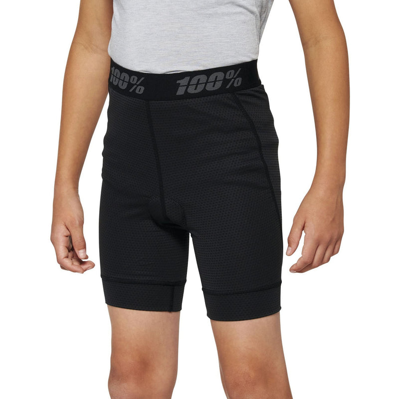 100% Ridecamp Youth Shorts WIth Liner Black