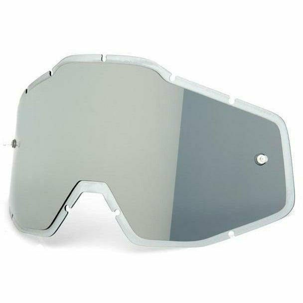 100% Racecraft / Accuri / Strata Anti-Fog Injected Replacement Lens Silver Flash Mirror / Smoke