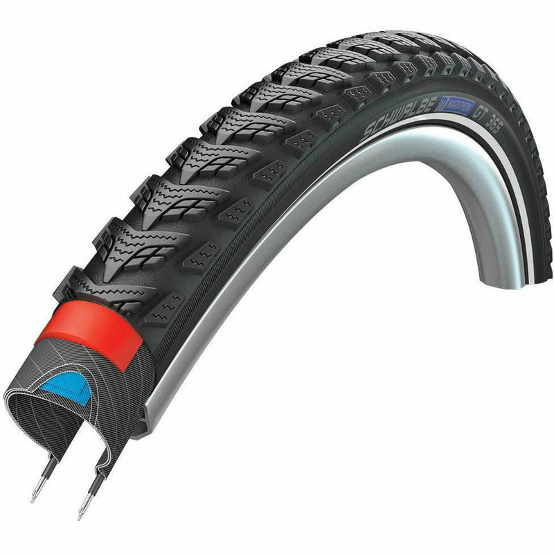 Schwalbe Marathon GT 365 Dualguard Tyre Black With Reflective Wall