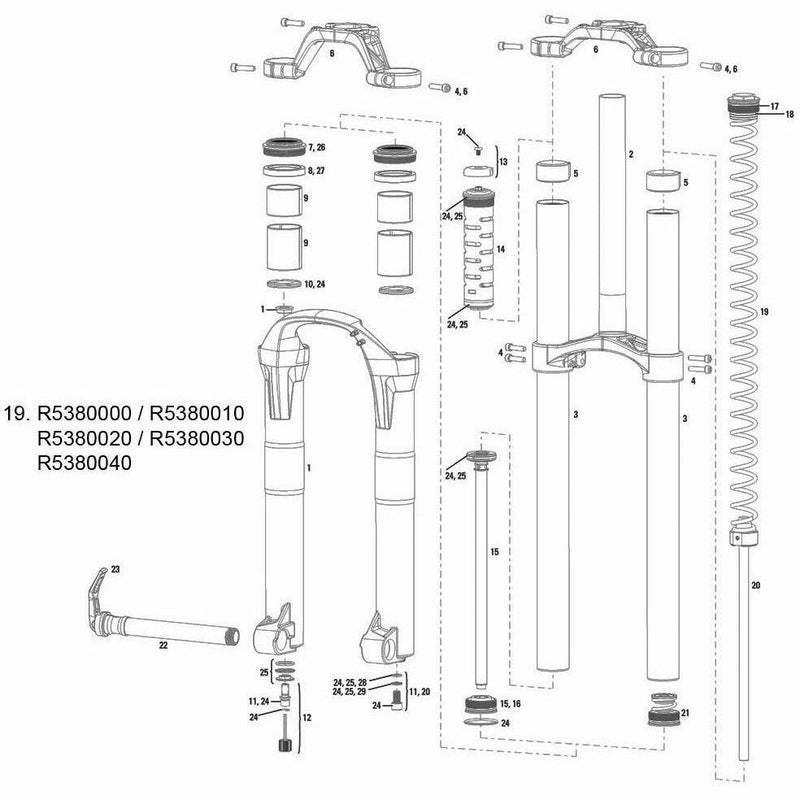 RockShox Left Coil Spring X Soft Silver Domain Dual Crown Boxxer Race RC Team R2