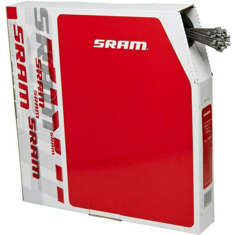 SRAM Shift Road And MTB Cable Kit 4 MM 1X 1500 MM / 1X 2300 MM 1.1 MM Polished Stainless Steel Cables / 4 MM Reinforced Linear Strand Housing / Ferrules / End Caps / Frame Protectors Black