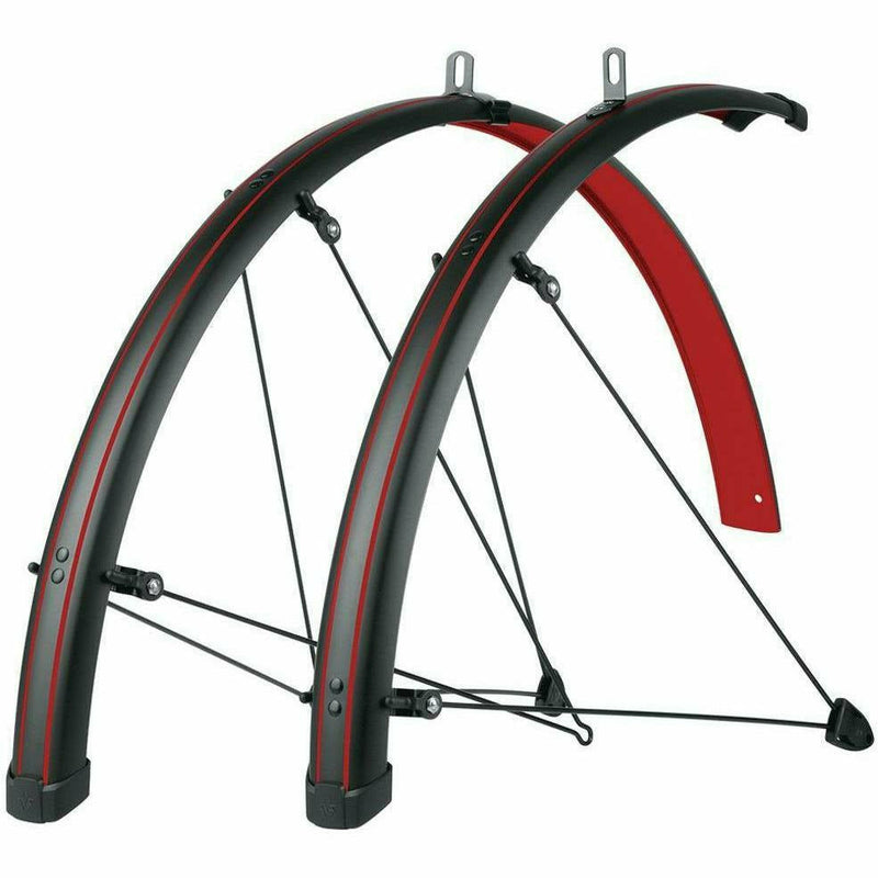 SKS Bluemels Stingray 28 Mudguard Set - 45 MM Matt Black / Blazing Red