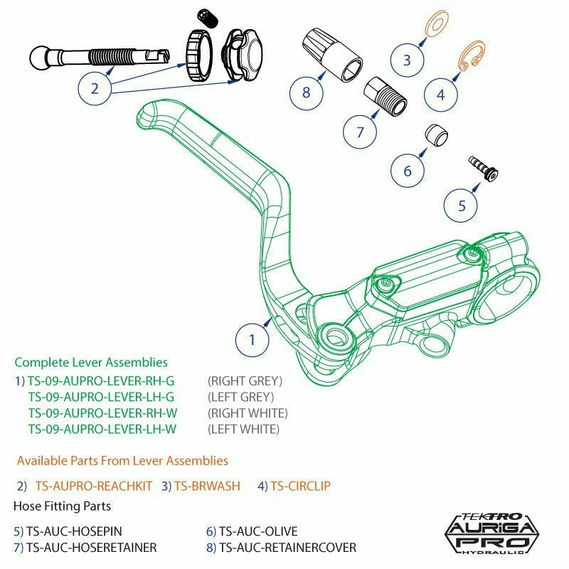 Tektro Spares 09 Auriga Pro Lever Assembly Grey