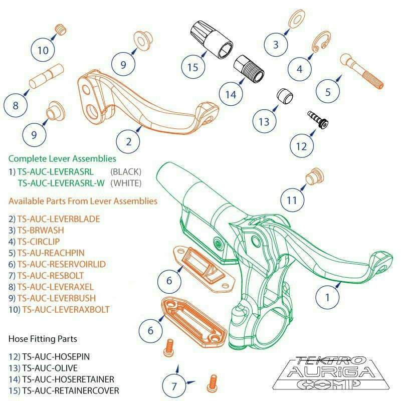 Tektro Spares Auriga Comp Lever Assembly White