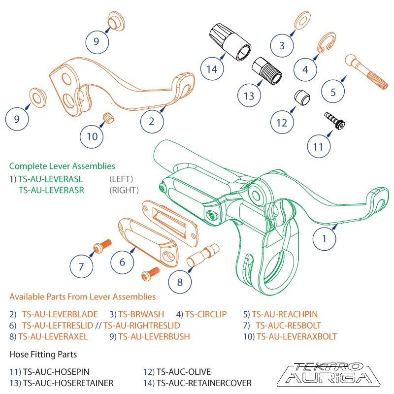 Tektro Spares AU / AUC / Draco Lever Reach Pin Silver